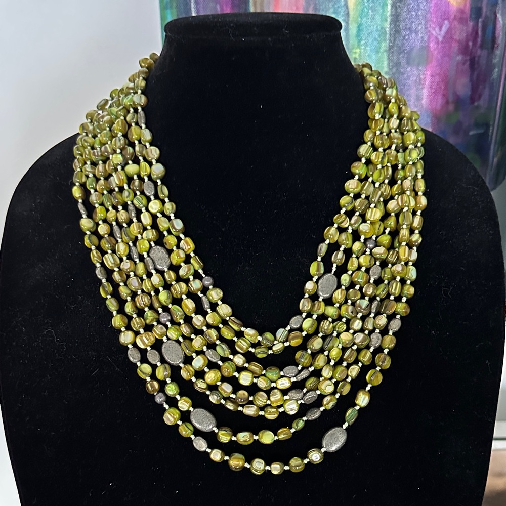 Silpada Multi Strand Necklace Green